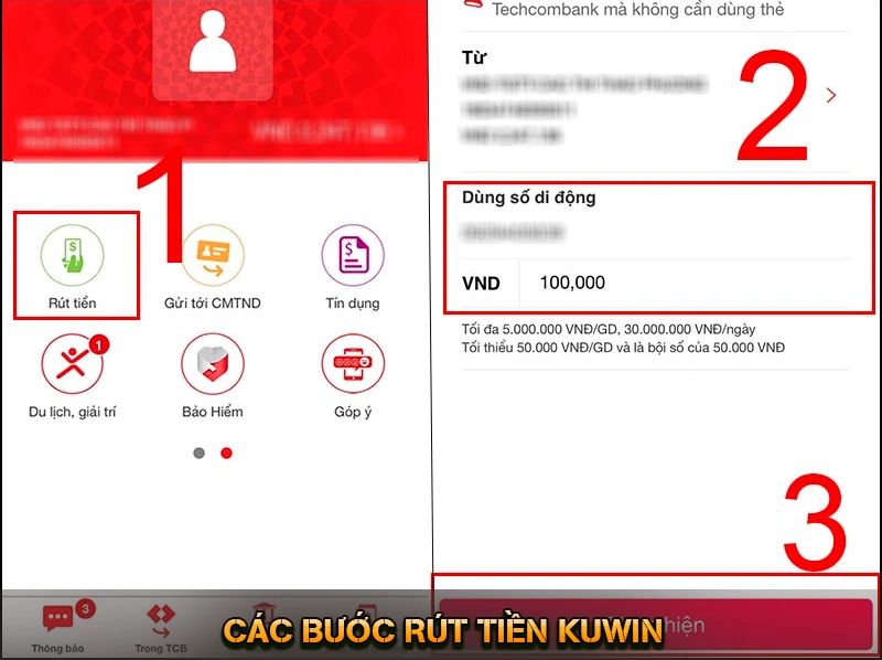 Rút Tiền KUWIN - Nhận Tiền Nhanh Sau Mỗi Lần Thắng 2026 7 Các bước rút tiền KUWIN